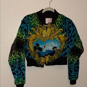 Versace x H&M Multicolor Leopard Print Bomber Jacket